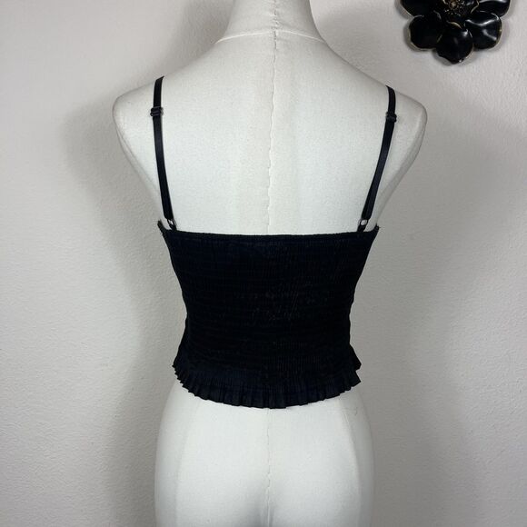 Vintage Deb Sequin Top Womens Medium Black Gold Bustier Corset Party 90s Y2K - Picture 2 of 5